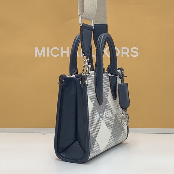Michael Kors Mirella Extra-Small Logo Crossbody XBODY Shopper Bag Navy  NWT - Picture 5 of 15